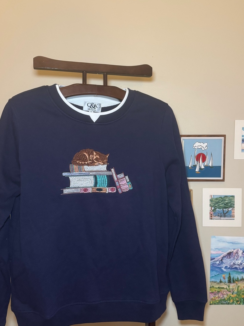 80’s double-collar embroidered sweatshirt